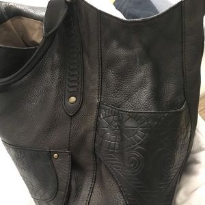 Large Black leather Cole haan bag